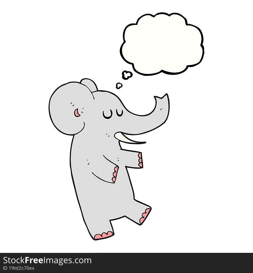 thought bubble cartoon dancing elephant