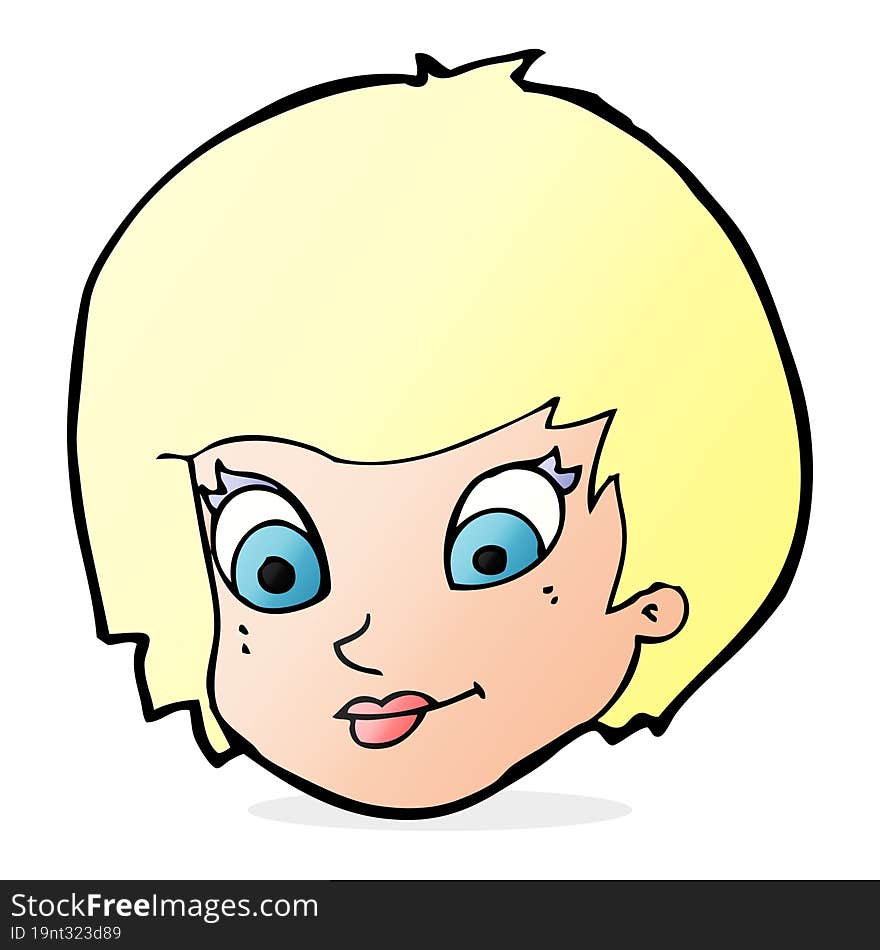 cartoon female face