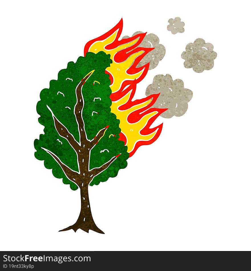 Cartoon Burning Tree