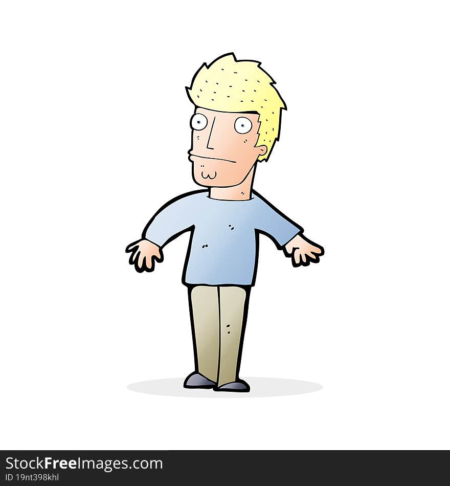 Cartoon Worried Man