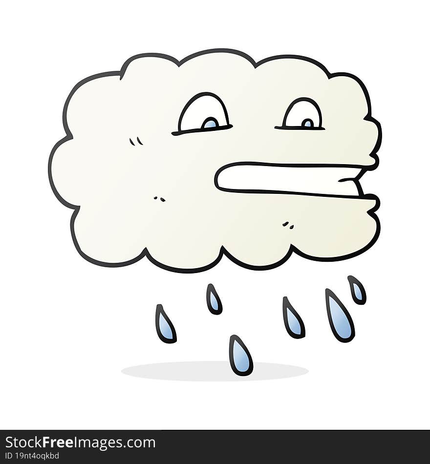 freehand drawn cartoon rain cloud