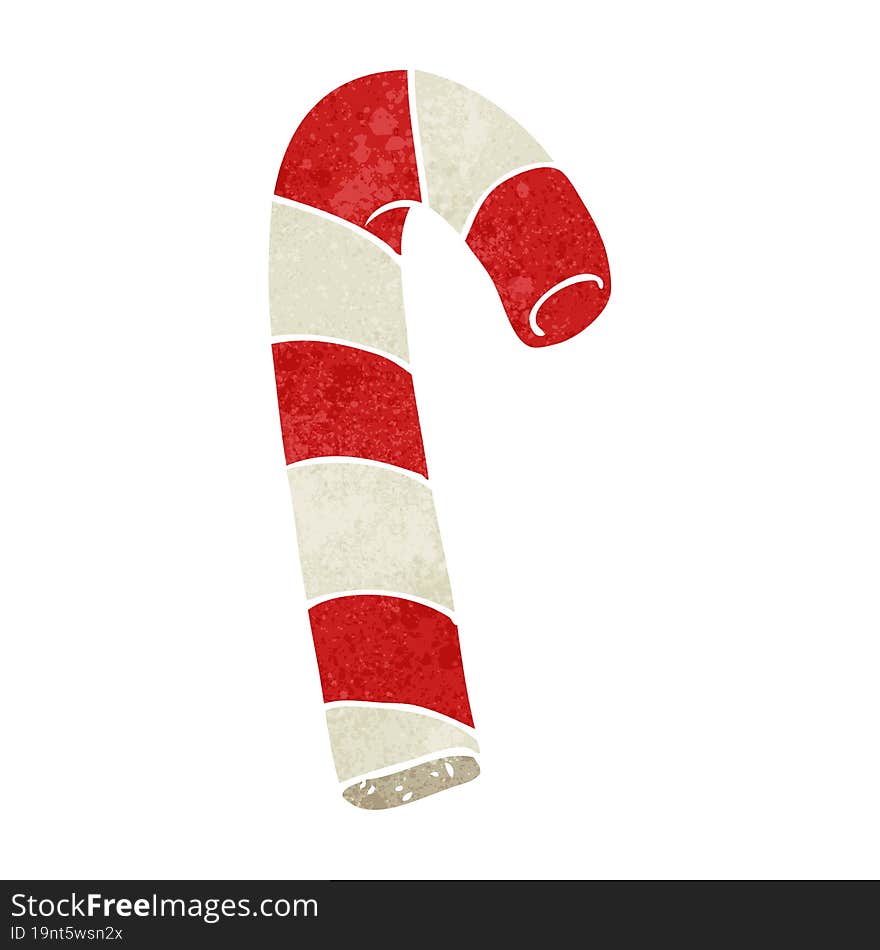 Retro Cartoon Candy Cane