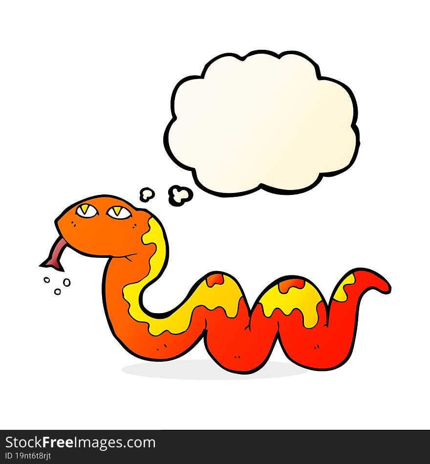 cartoon snake with thought bubble