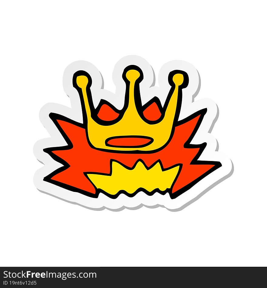 sticker of a cartoon crown symbol