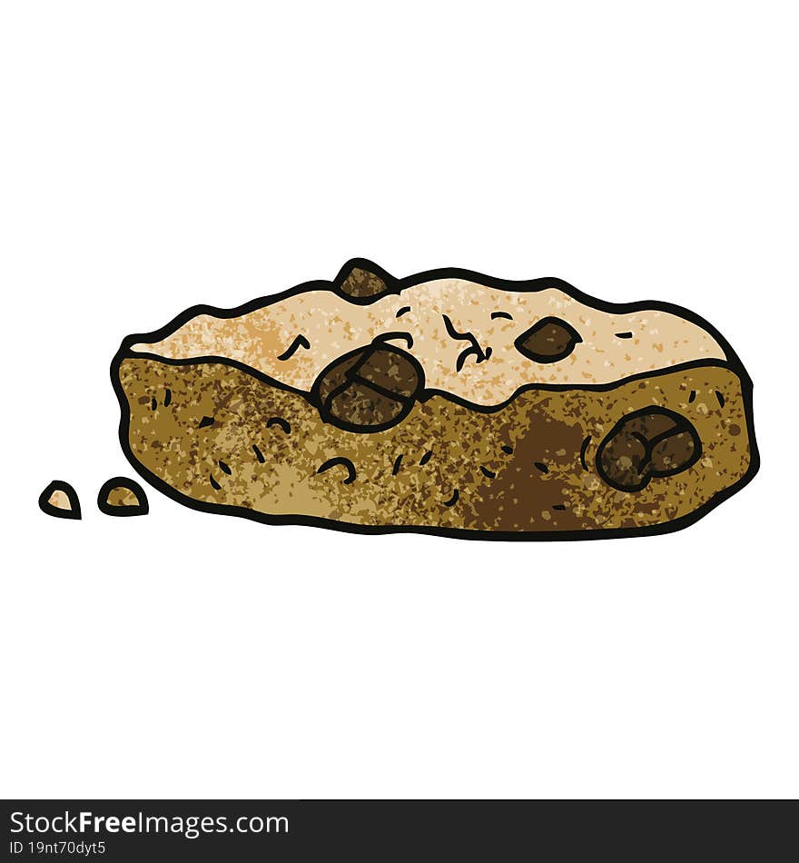 cartoon doodle choclate chip cookie