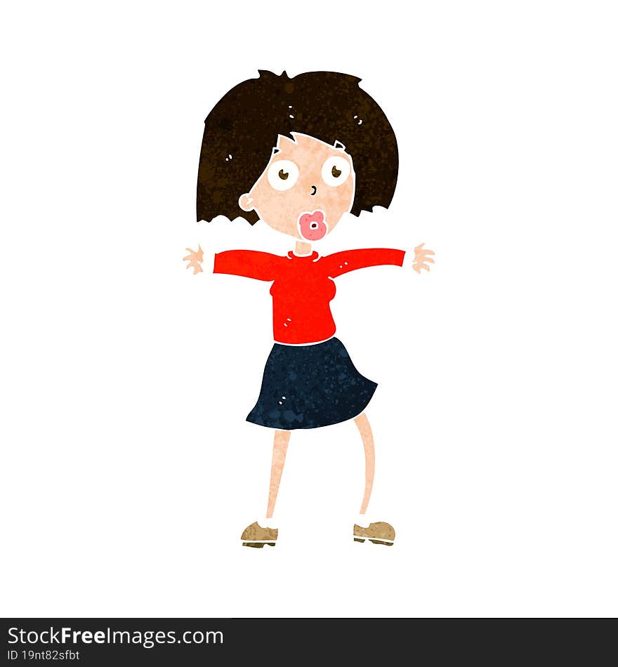 cartoon surprised woman