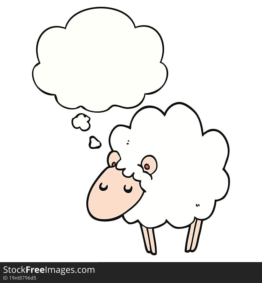 cartoon sheep and thought bubble