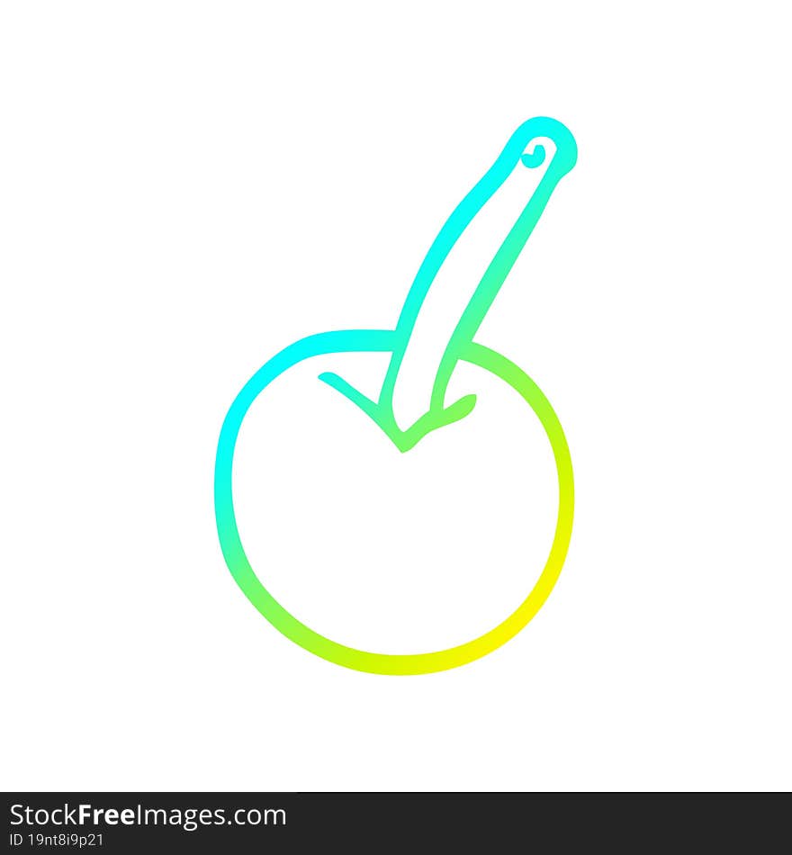 cold gradient line drawing cartoon cherry