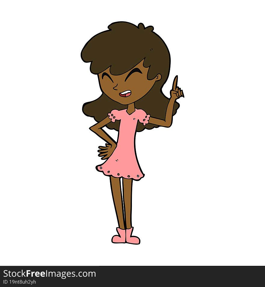 cartoon girl making point