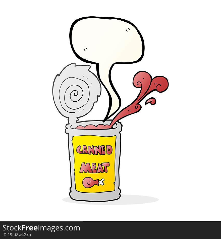 Speech Bubble Cartoon Canned Meat