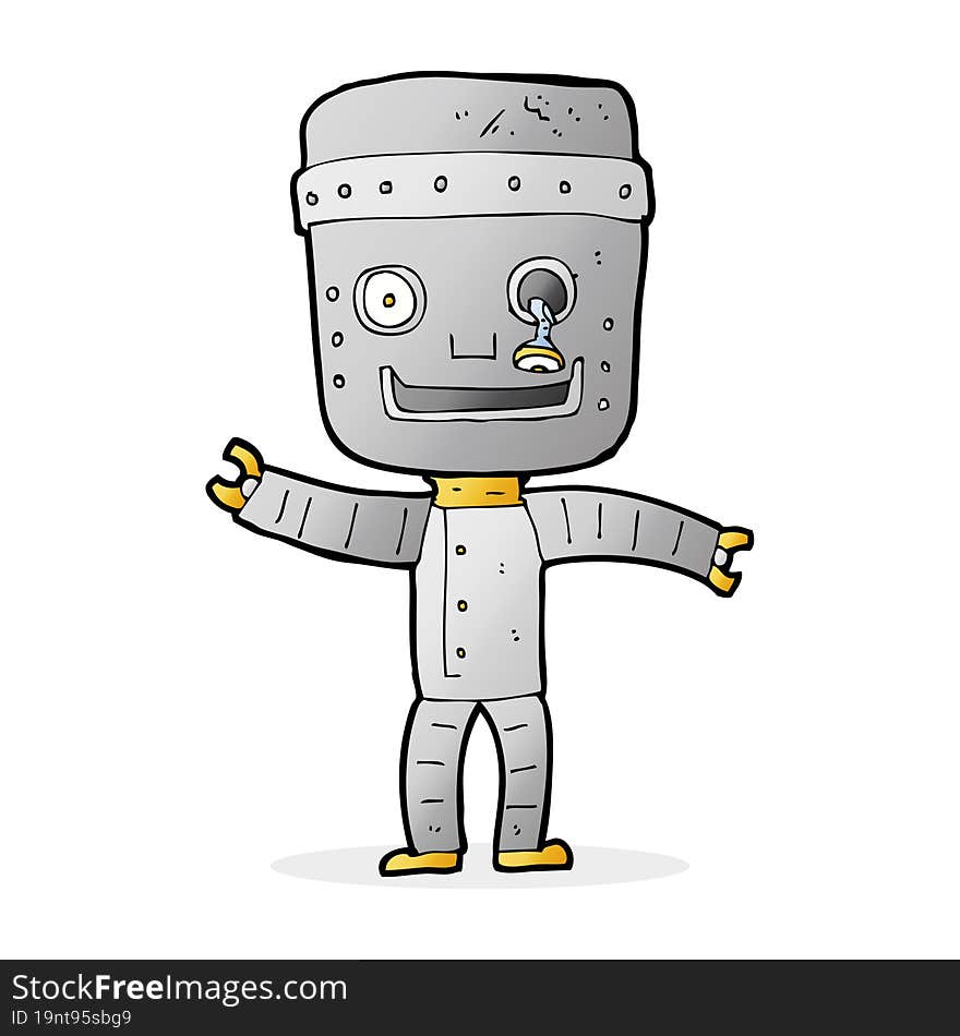 Cartoon Funny Old Robot