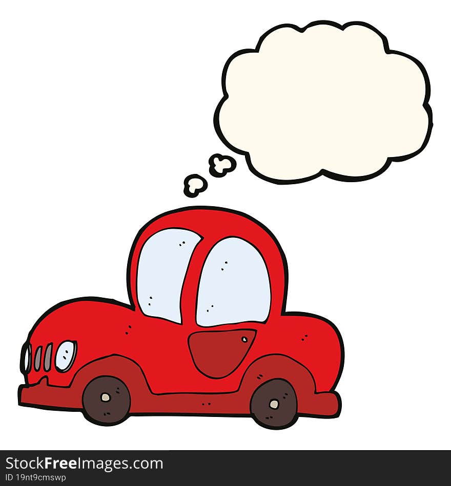 cartoon car with thought bubble