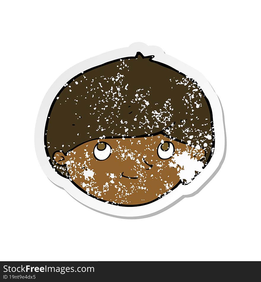 retro distressed sticker of a cartoon happy man