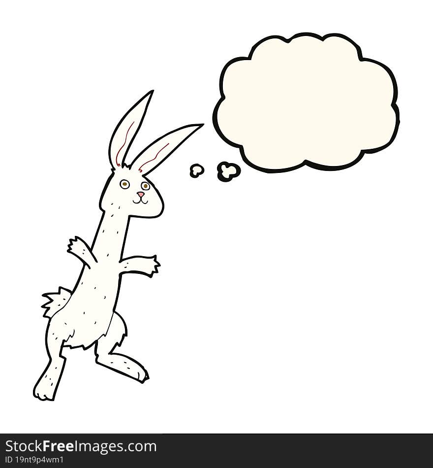 cartoon rabbit with thought bubble