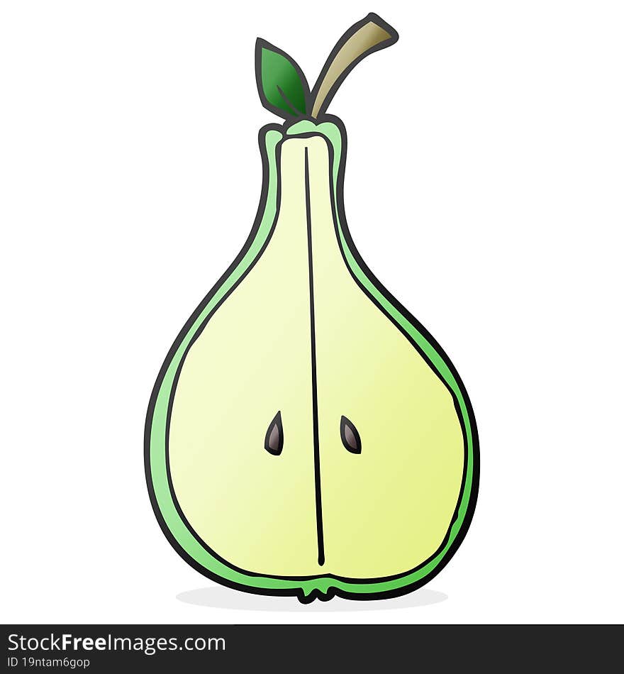 cartoon half pear