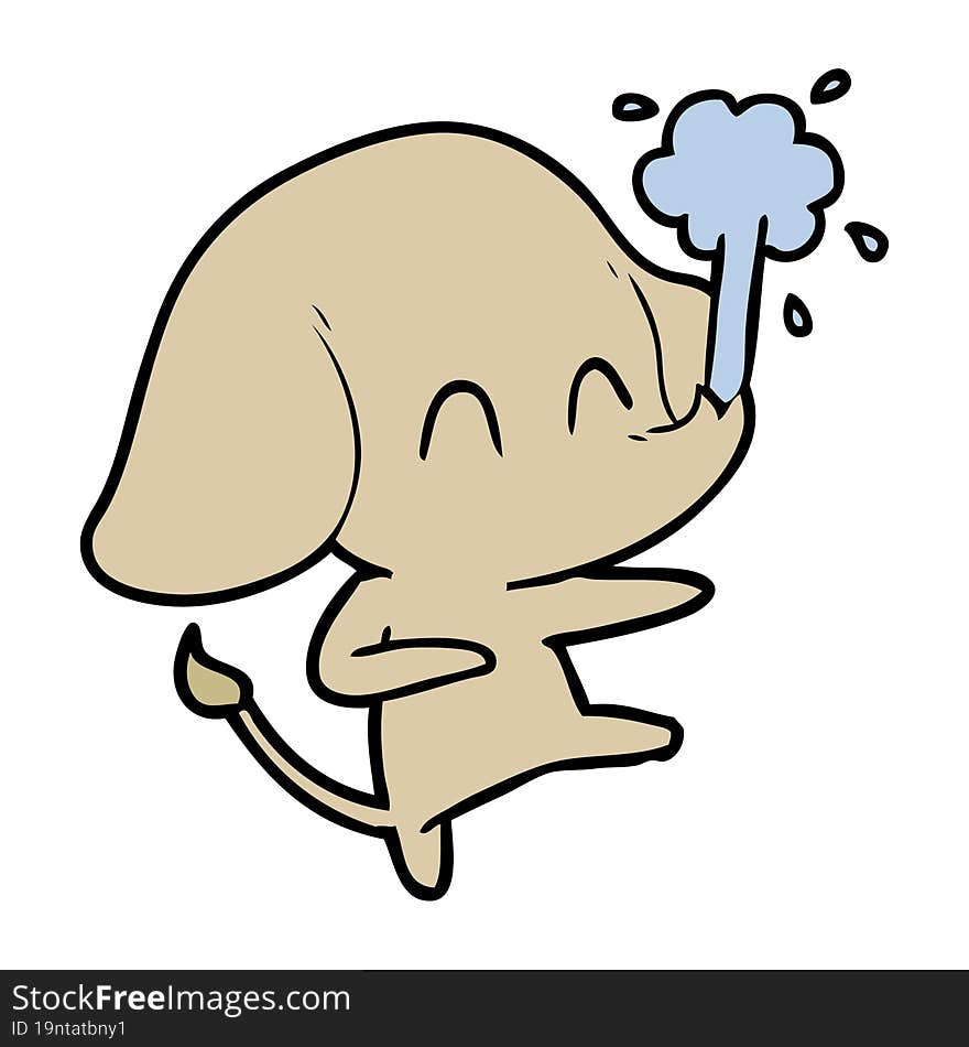 cute cartoon elephant spouting water. cute cartoon elephant spouting water