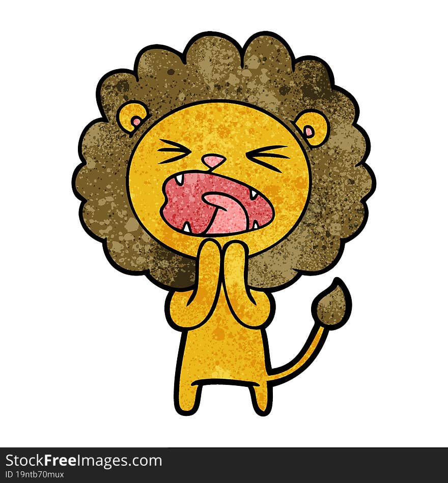 cartoon lion praying. cartoon lion praying