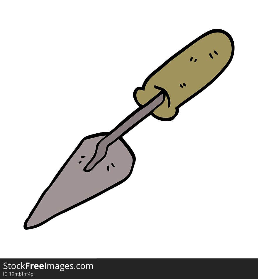 cartoon doodle trowel