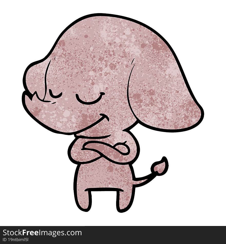 cartoon smiling elephant. cartoon smiling elephant