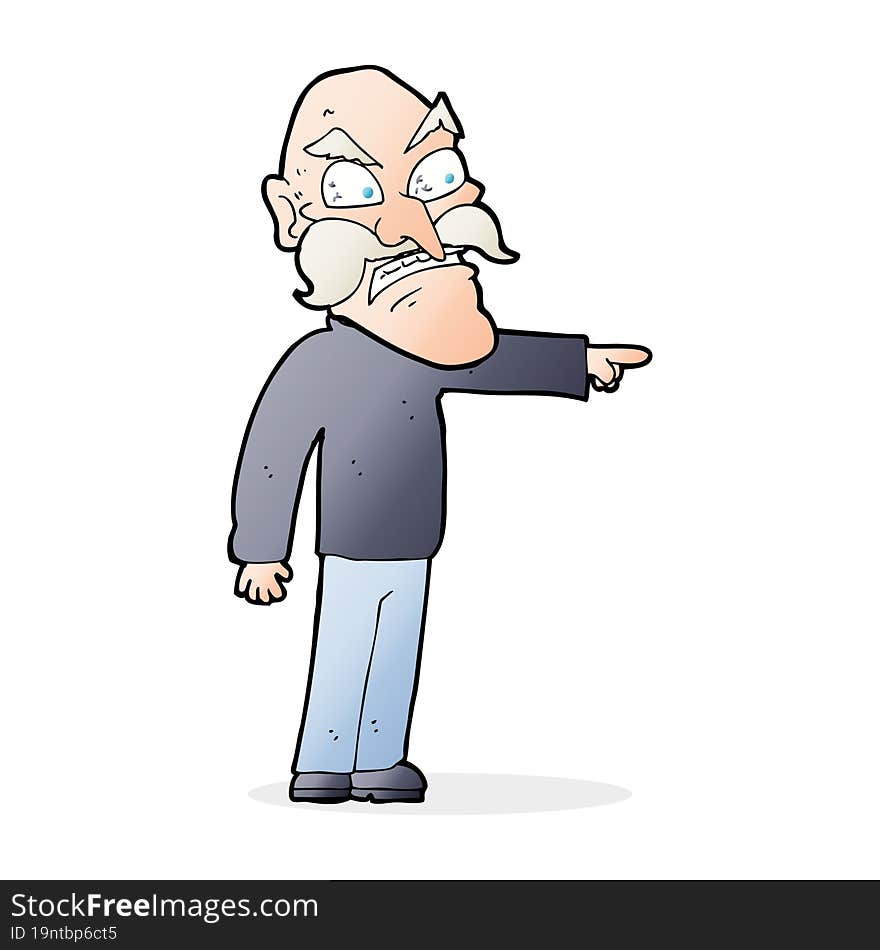 cartoon furious old man