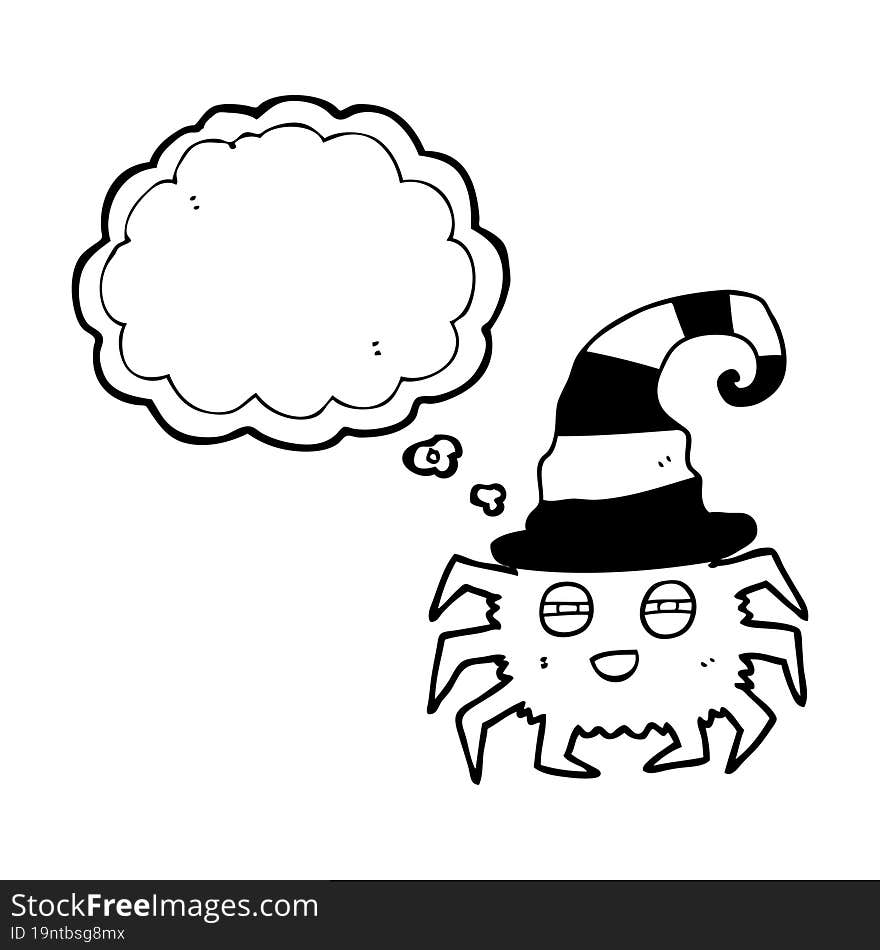 thought bubble cartoon halloween spider