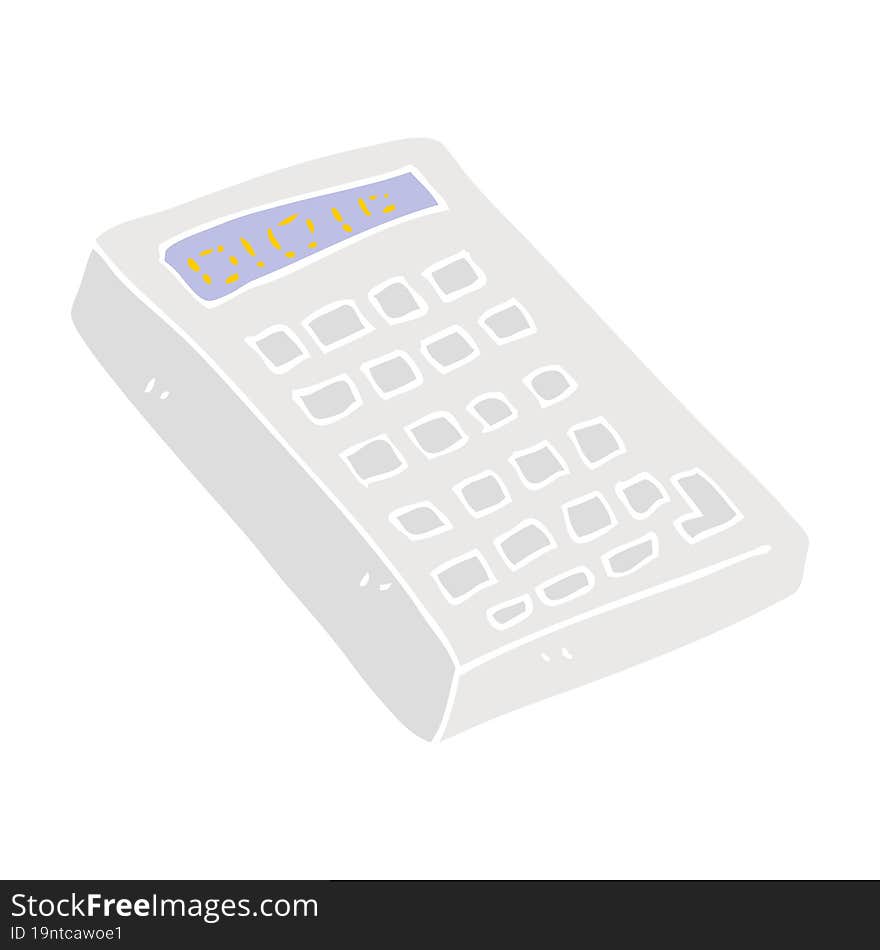 Flat Color Illustration Of A Cartoon Calculator