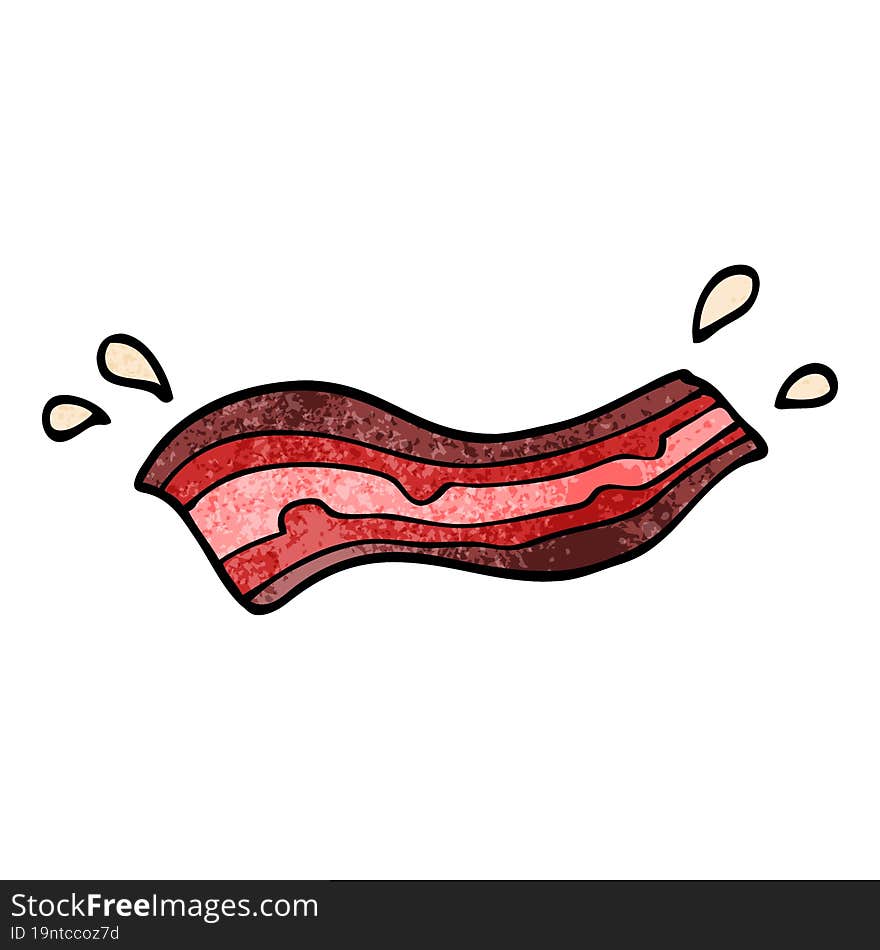 cartoon doodle sizzling bacon