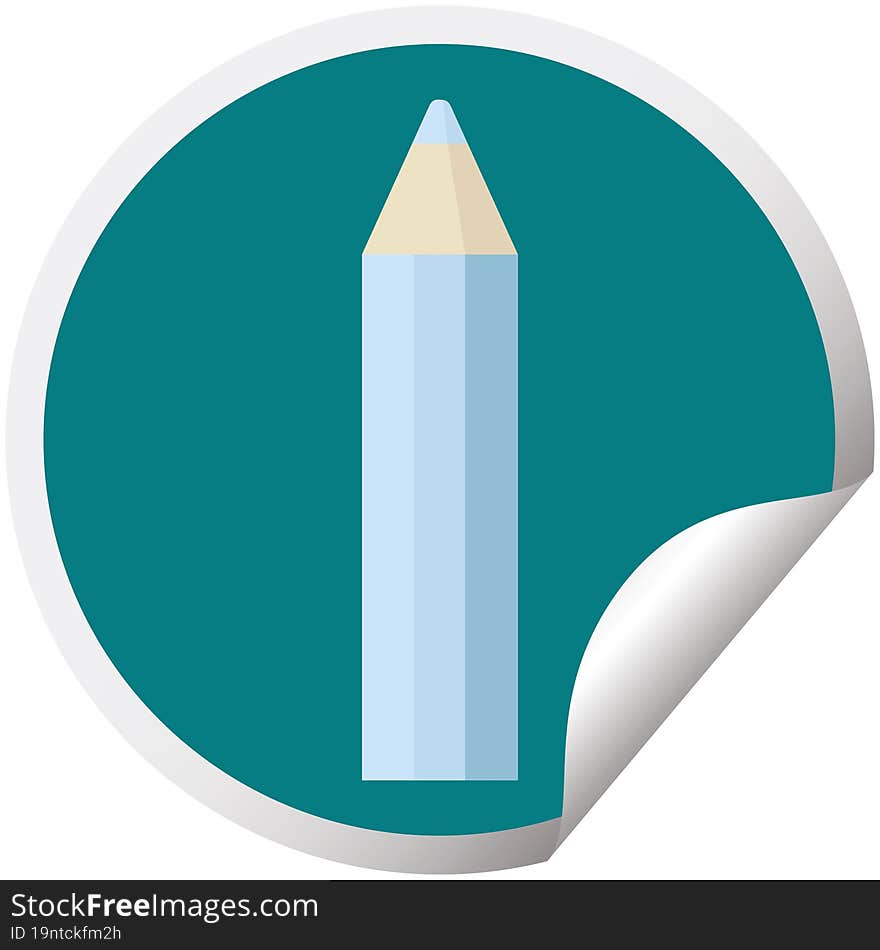 Blue Coloring Pencil Graphic Circular Sticker