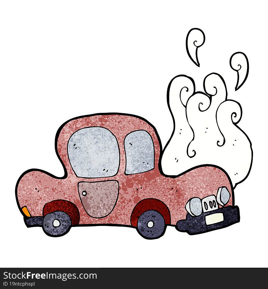 broken down car cartoon