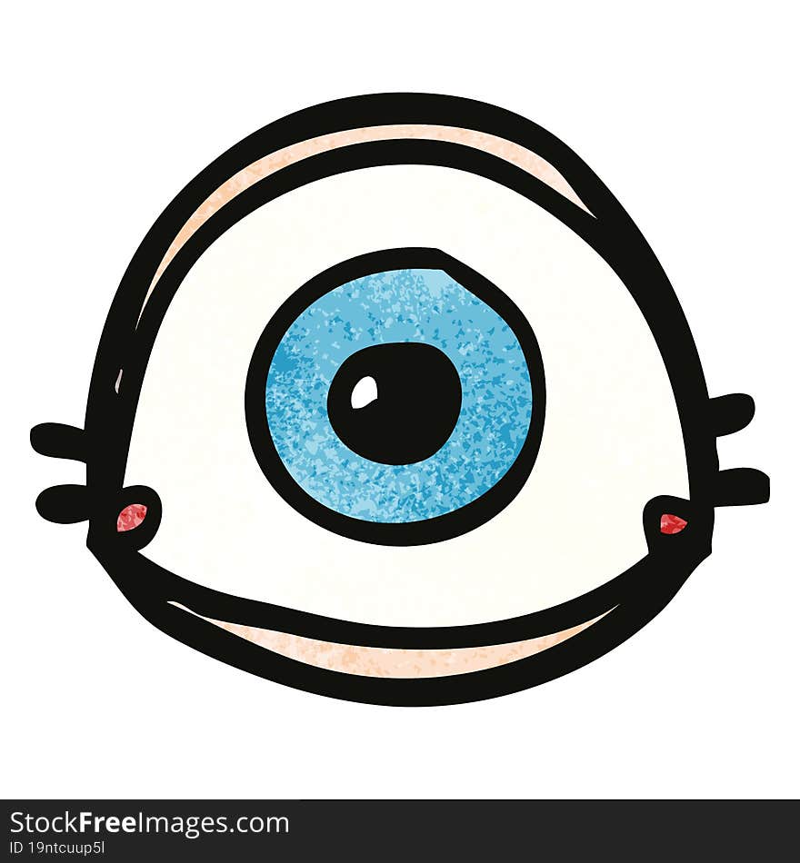 Cartoon Doodle Blue Eye