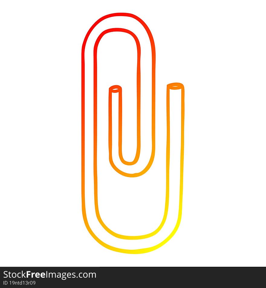 warm gradient line drawing of a cartoon paperclip