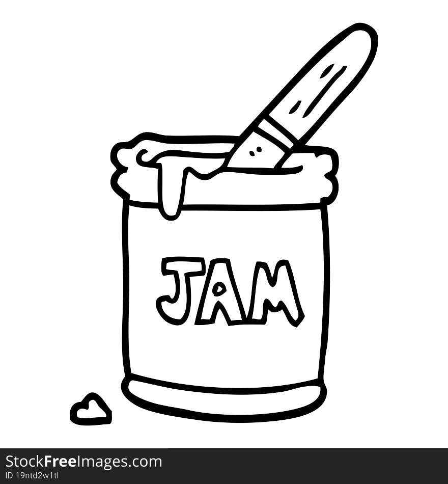 Line Drawing Cartoon Jam Jar