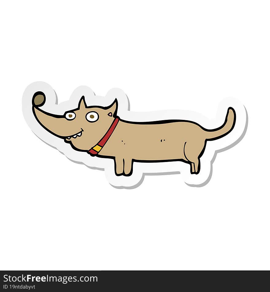 sticker of a cartoon happy dog