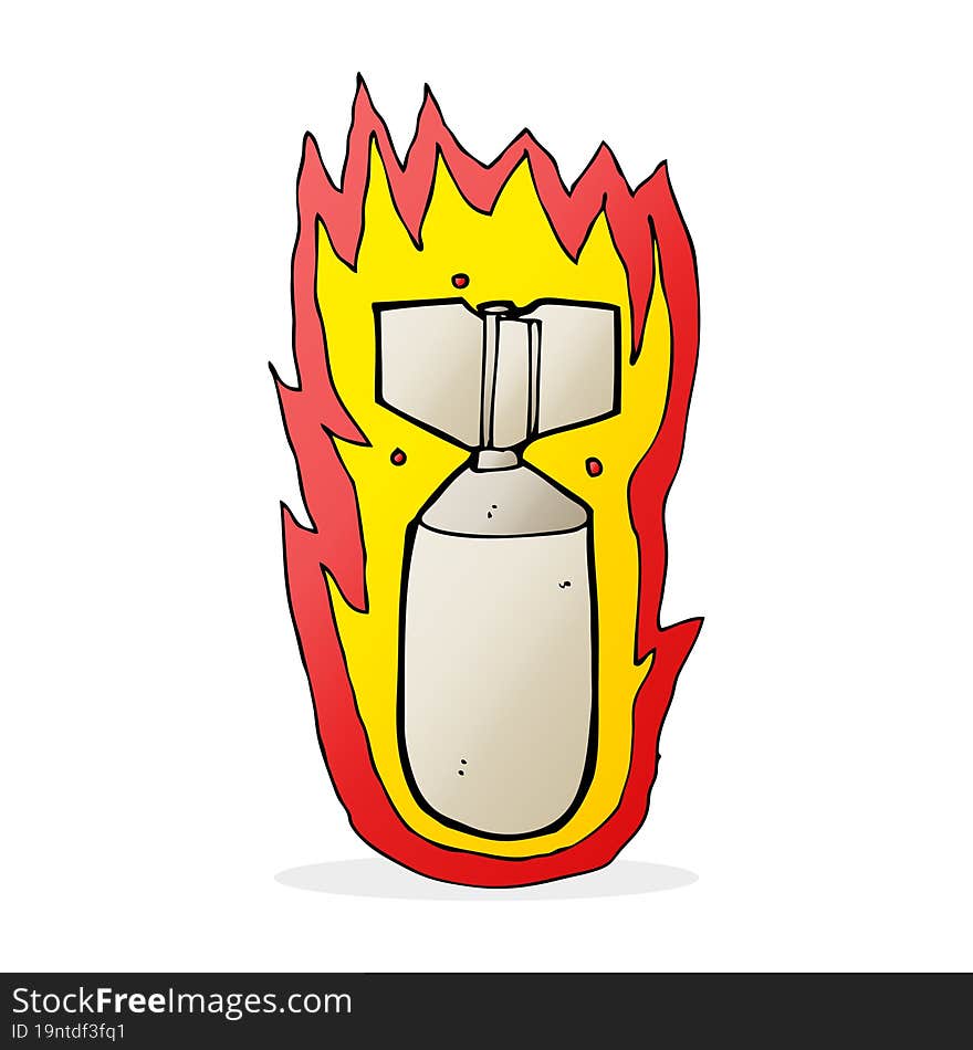 cartoon flaming bomb