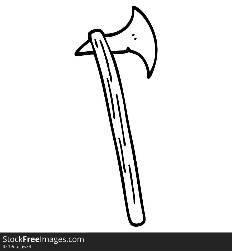 Line Drawing Cartoon Long Axe