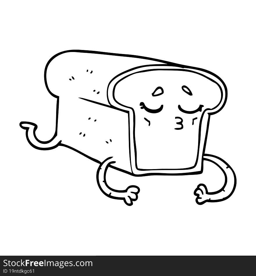 line drawing cartoon loaf of bread