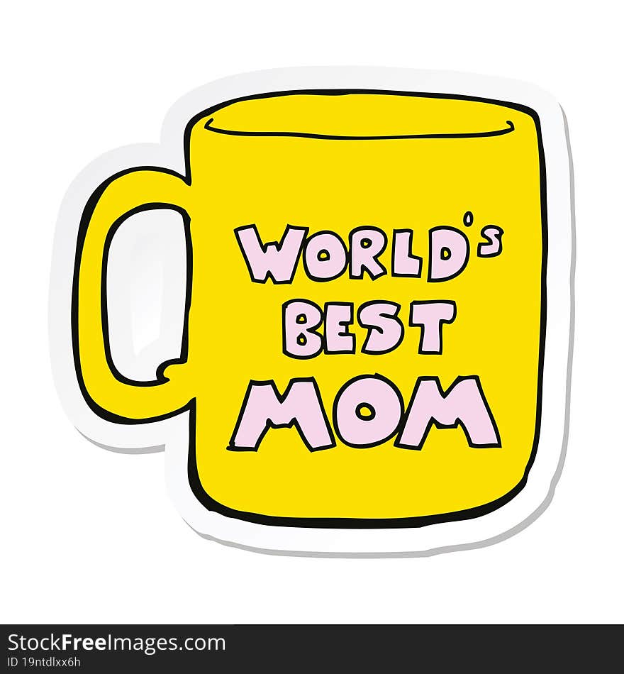 sticker of a worlds best mom mug