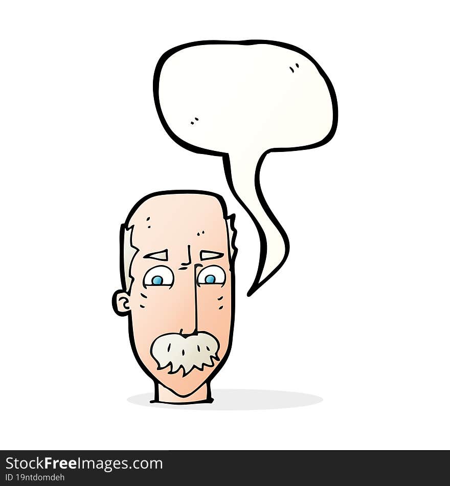 cartoon annnoyed old man with speech bubble