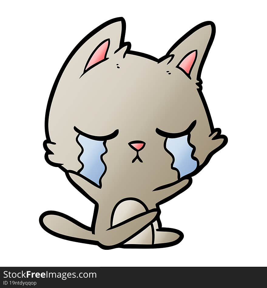 crying cartoon cat. crying cartoon cat