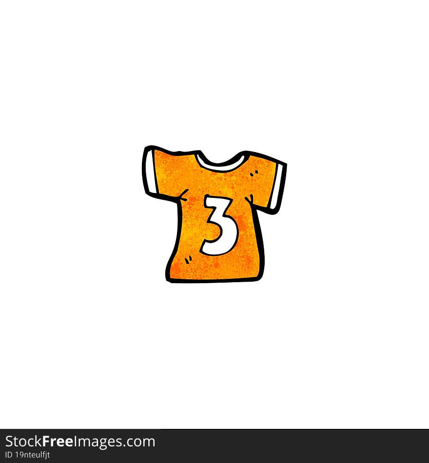 cartoon sports shirt with number three