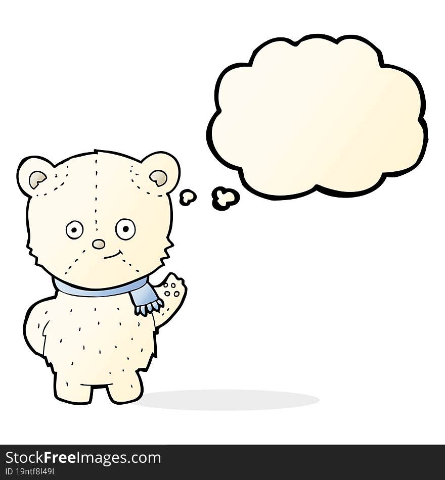 Cute Cartoon Polar Bear With Thought Bubble