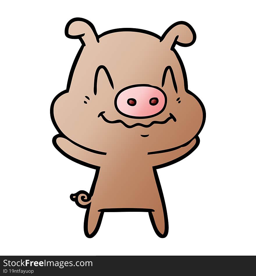 nervous cartoon pig. nervous cartoon pig