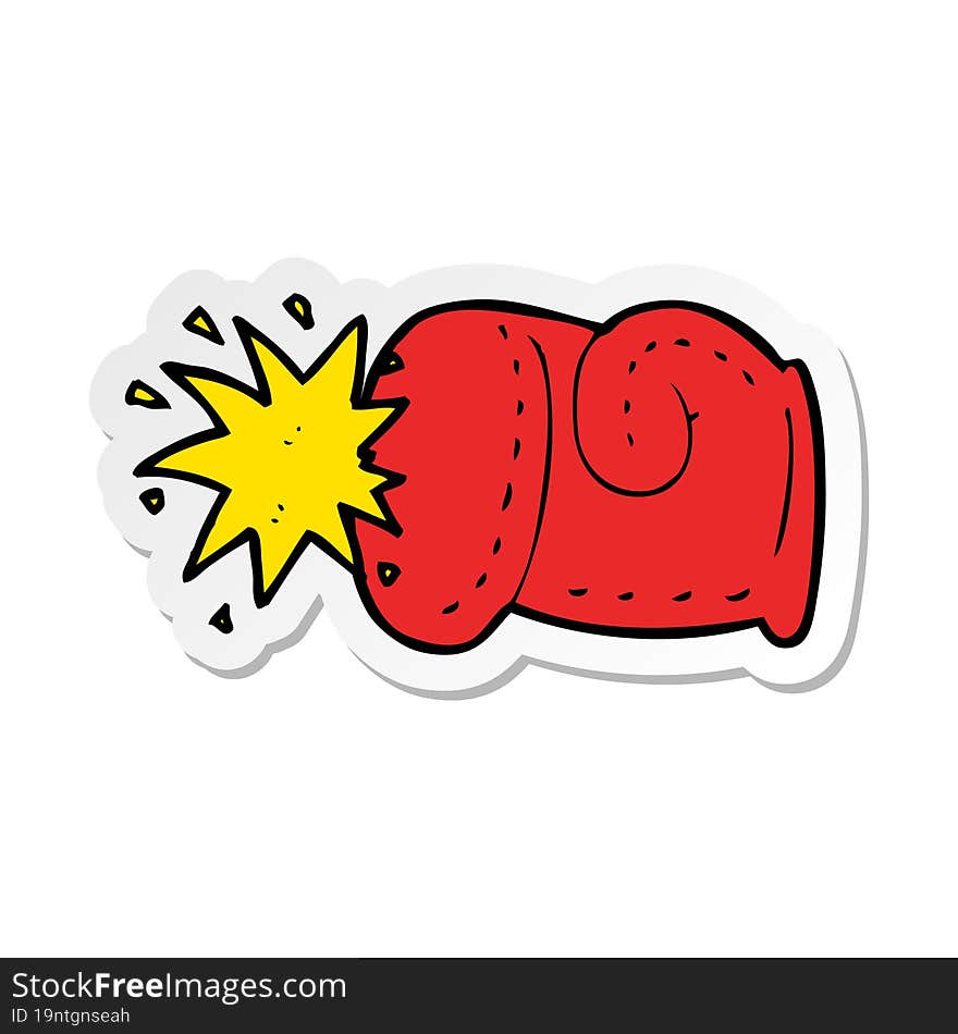 Sticker Of A Cartoon Punch