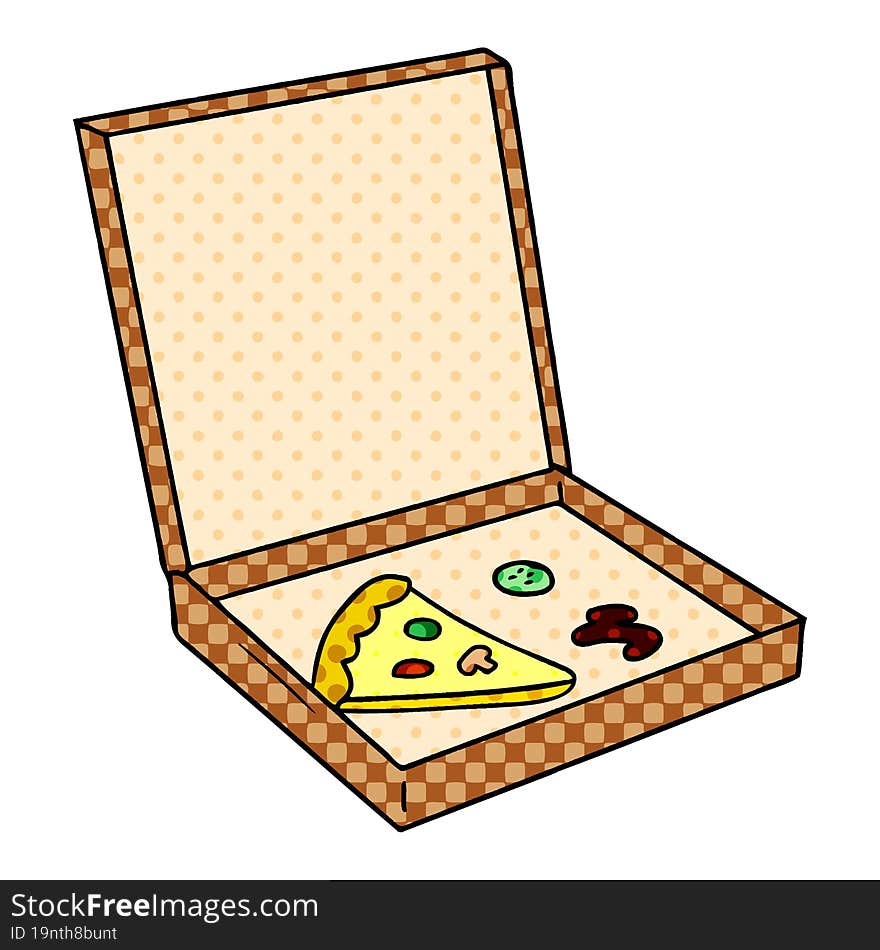 hand drawn cartoon doodle of a slice of pizza