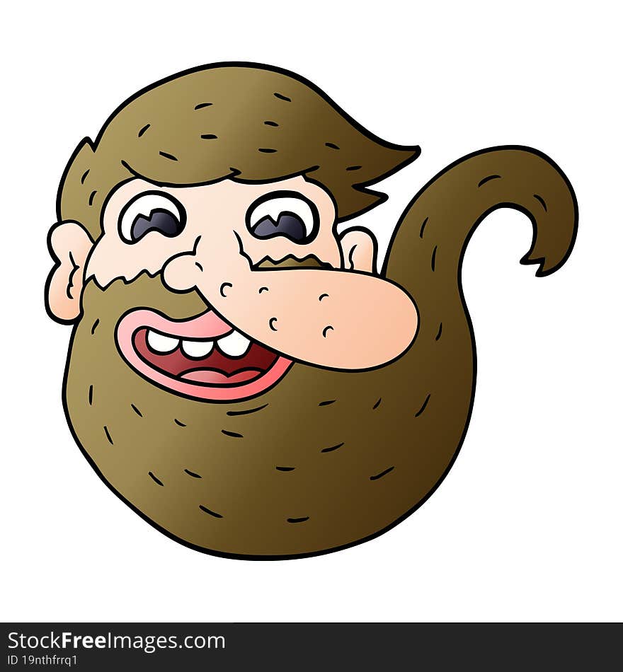 bearded cartoon doodle man