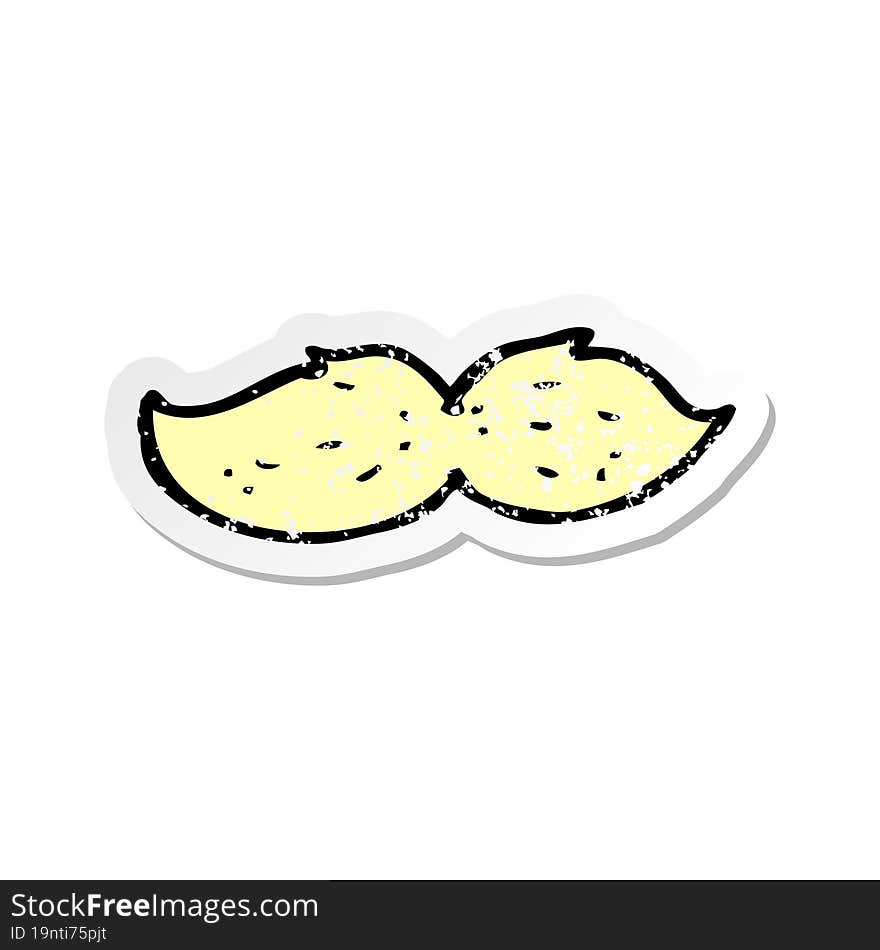 retro distressed sticker of a cartoon mustache