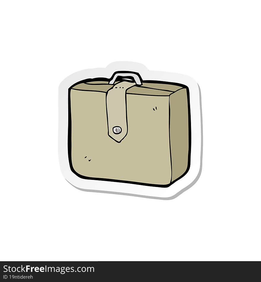 Sticker Of A Cartoon Suitcase