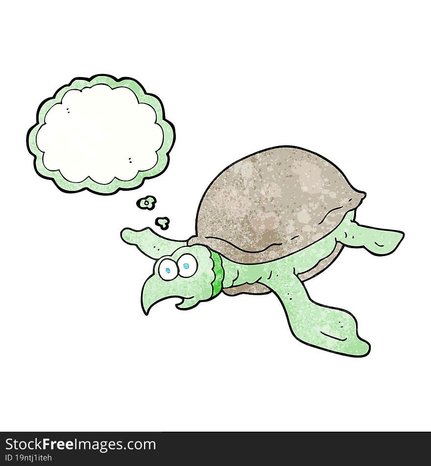 thought bubble textured cartoon turtle