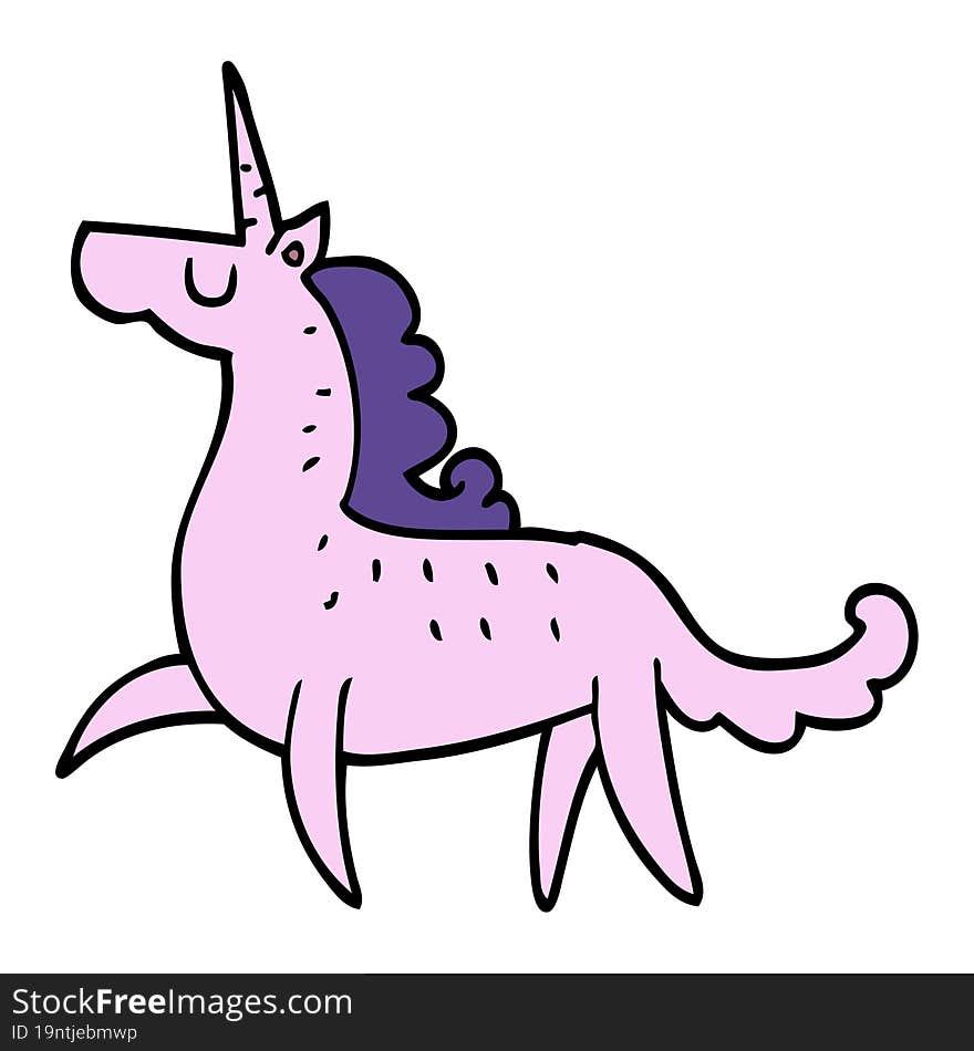 cartoon doodle magical unicorn