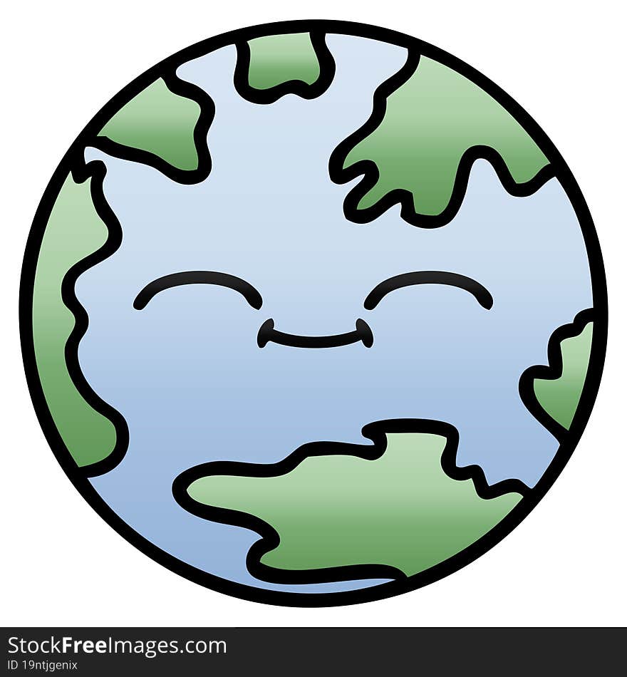 gradient shaded cartoon planet earth